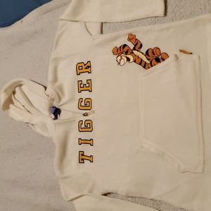 Disney Tigger white hooded quarter zip fleece